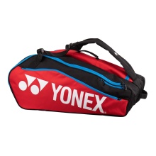 Yonex Racketbag Club Line (Schlägertasche, 3 Hauptfächer) 2024 rot/schwarz 12er